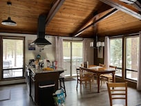 Snowy scenes outside the dining area