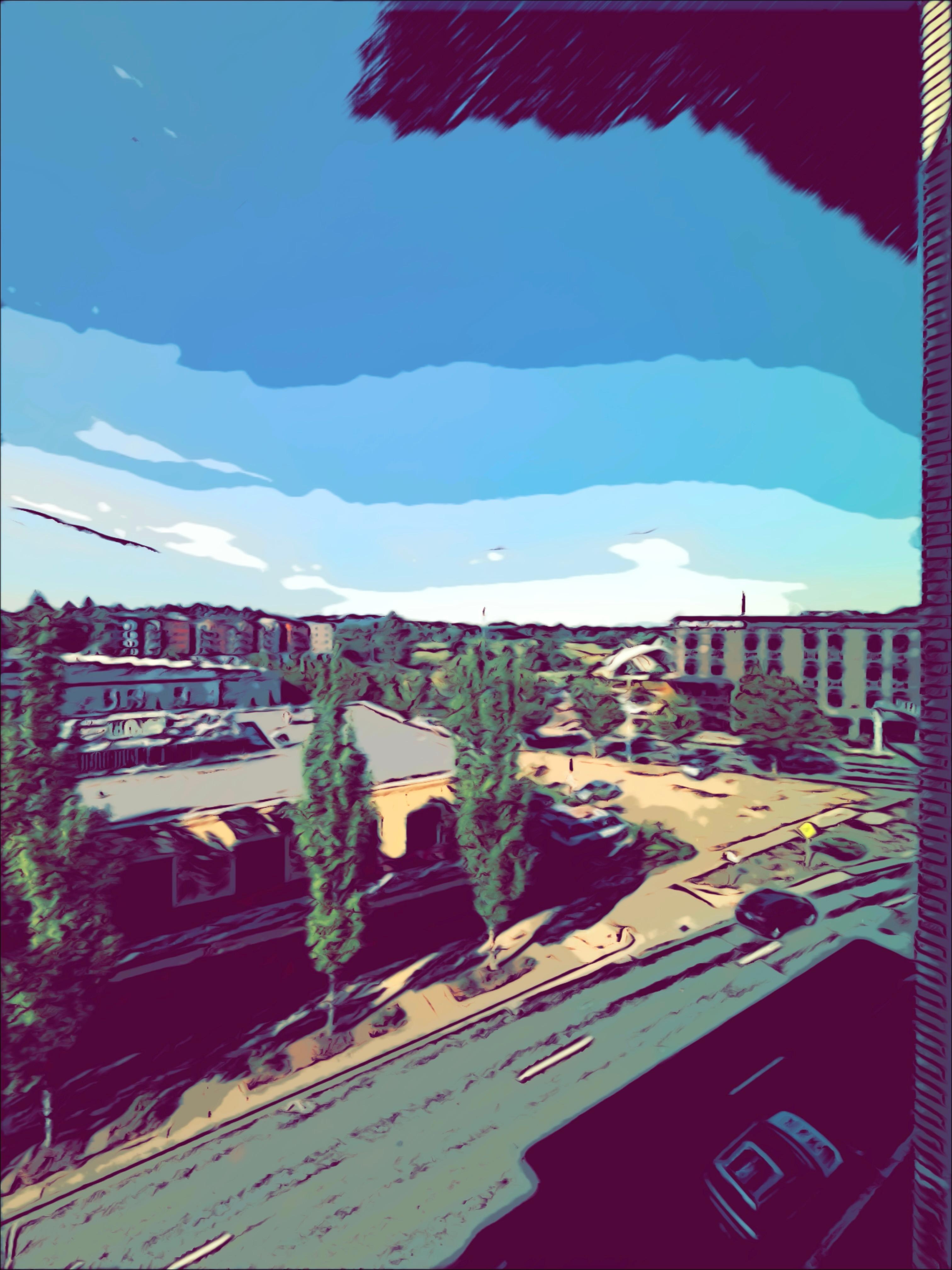 Looking out towards River Park, from the 5th floor