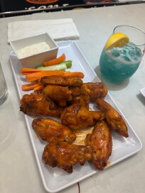 Wings and drink from the bar