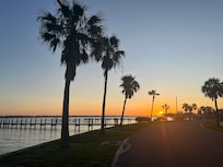 Sunrise from the street directly in front of the house