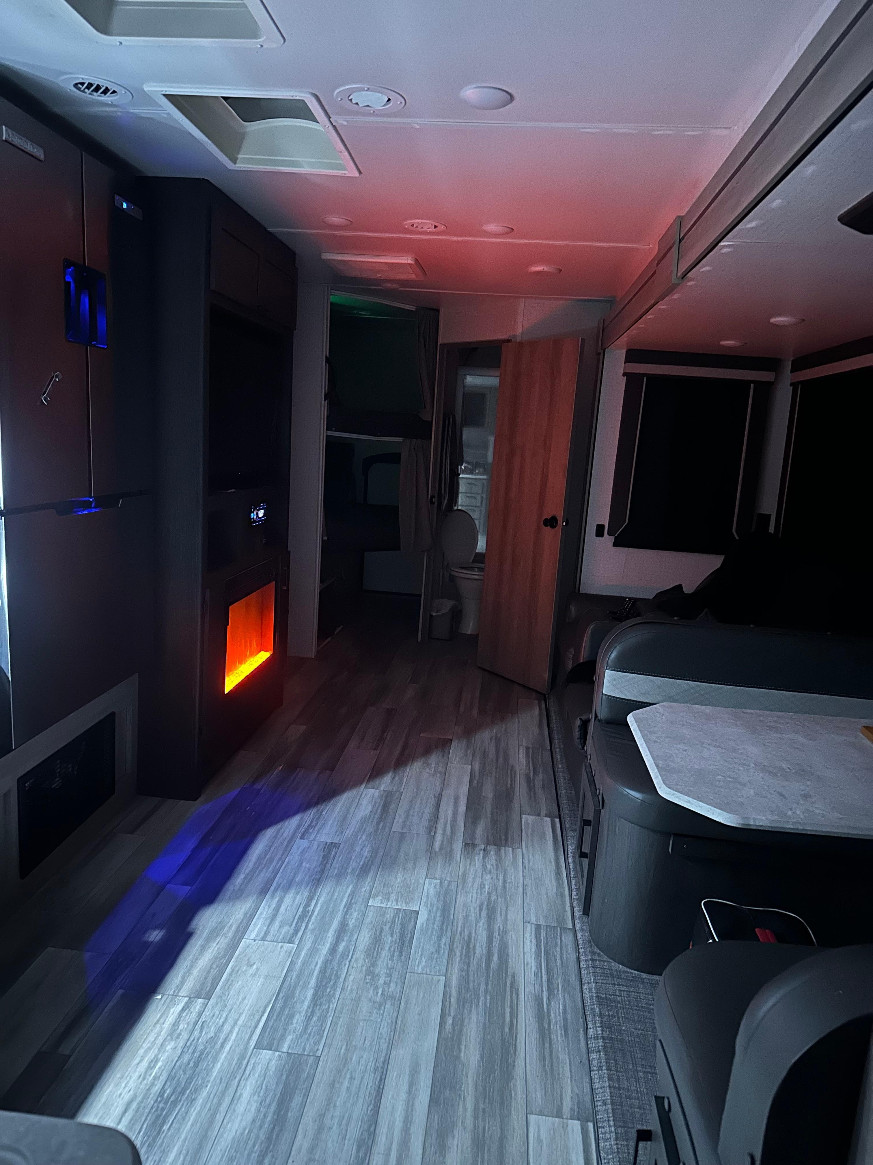 Electric Fireplace/Dining area