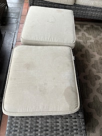 Stained cushions-patio furniture