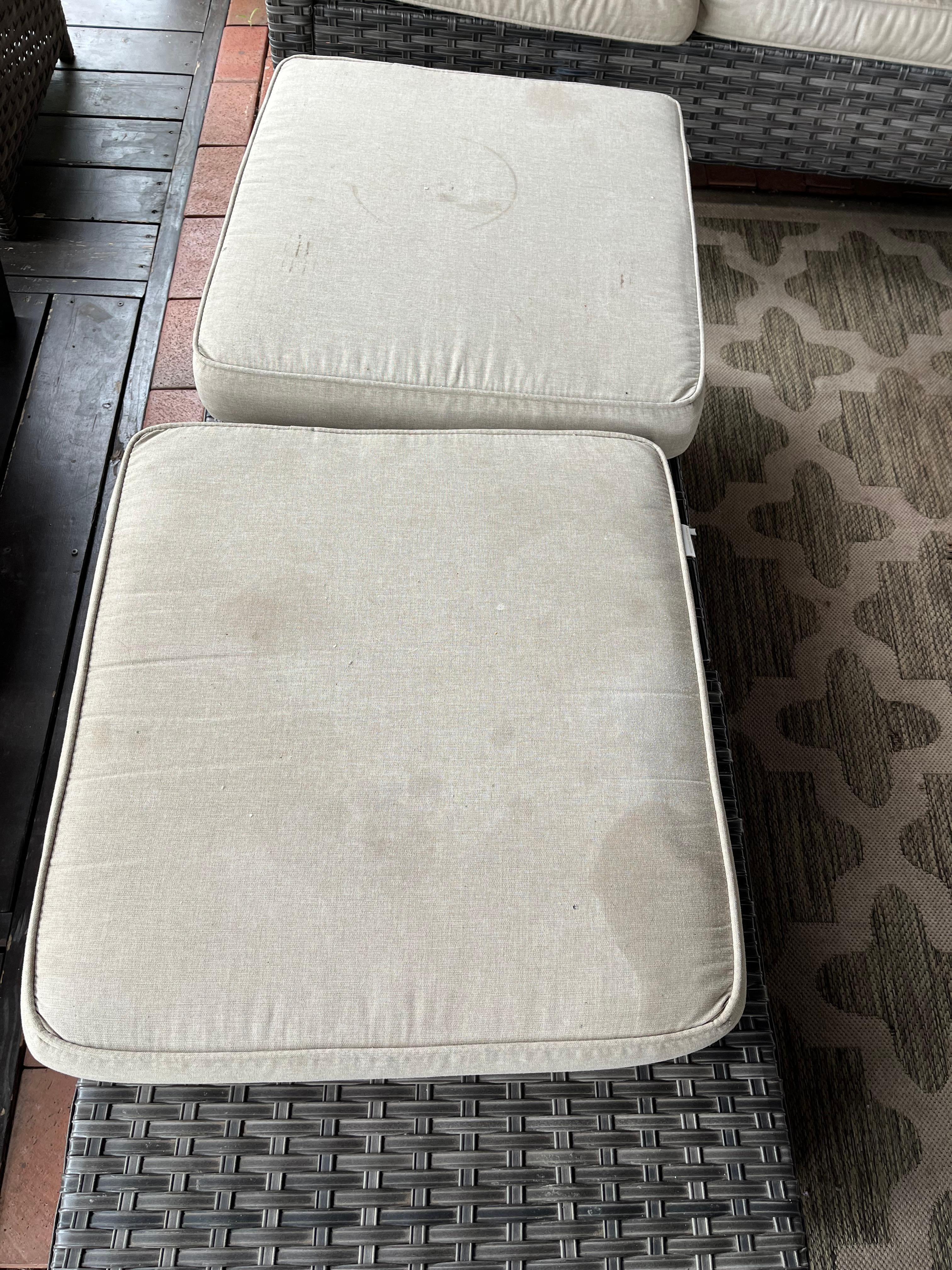 Stained cushions-patio furniture