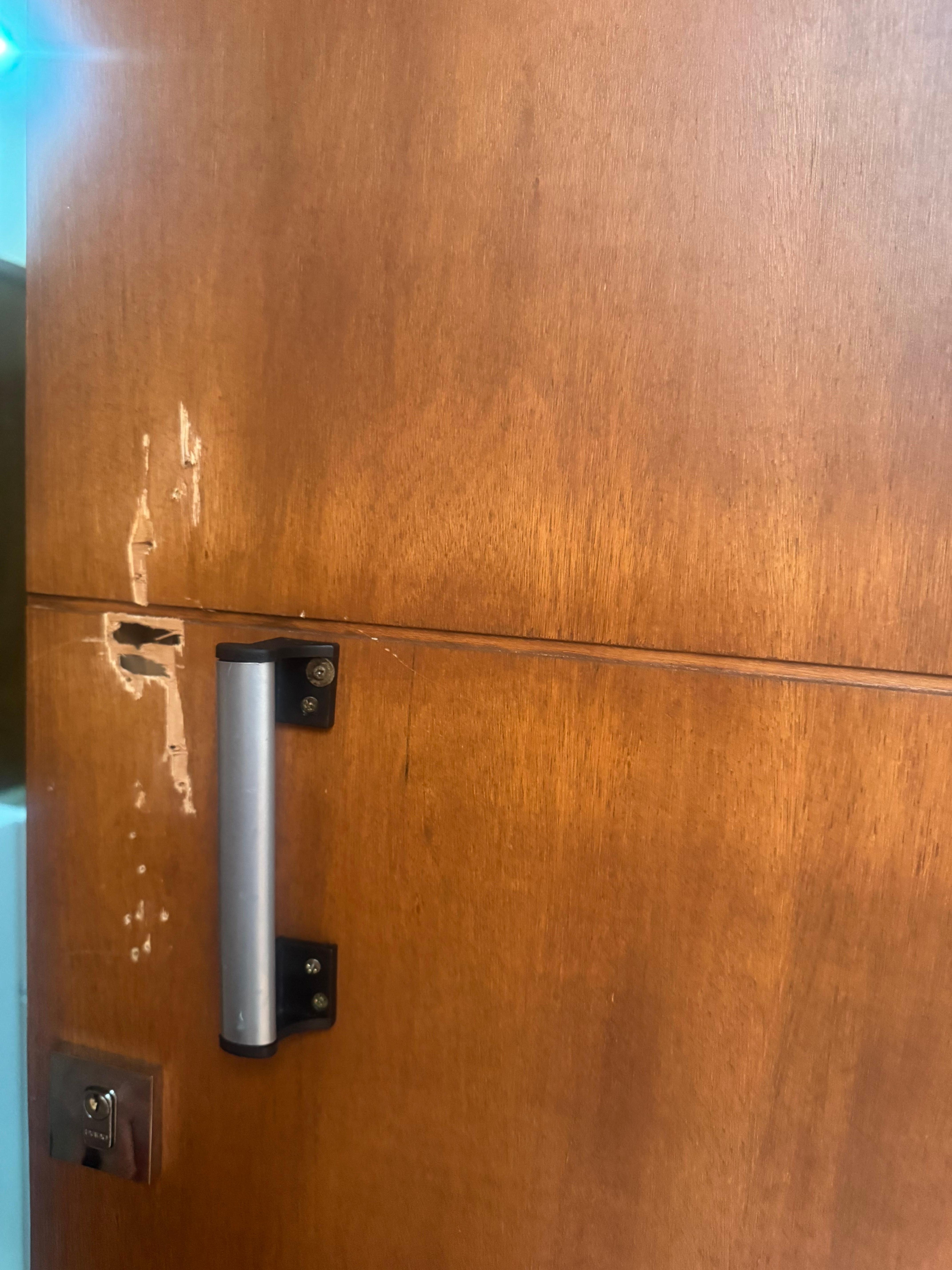Vandalized door