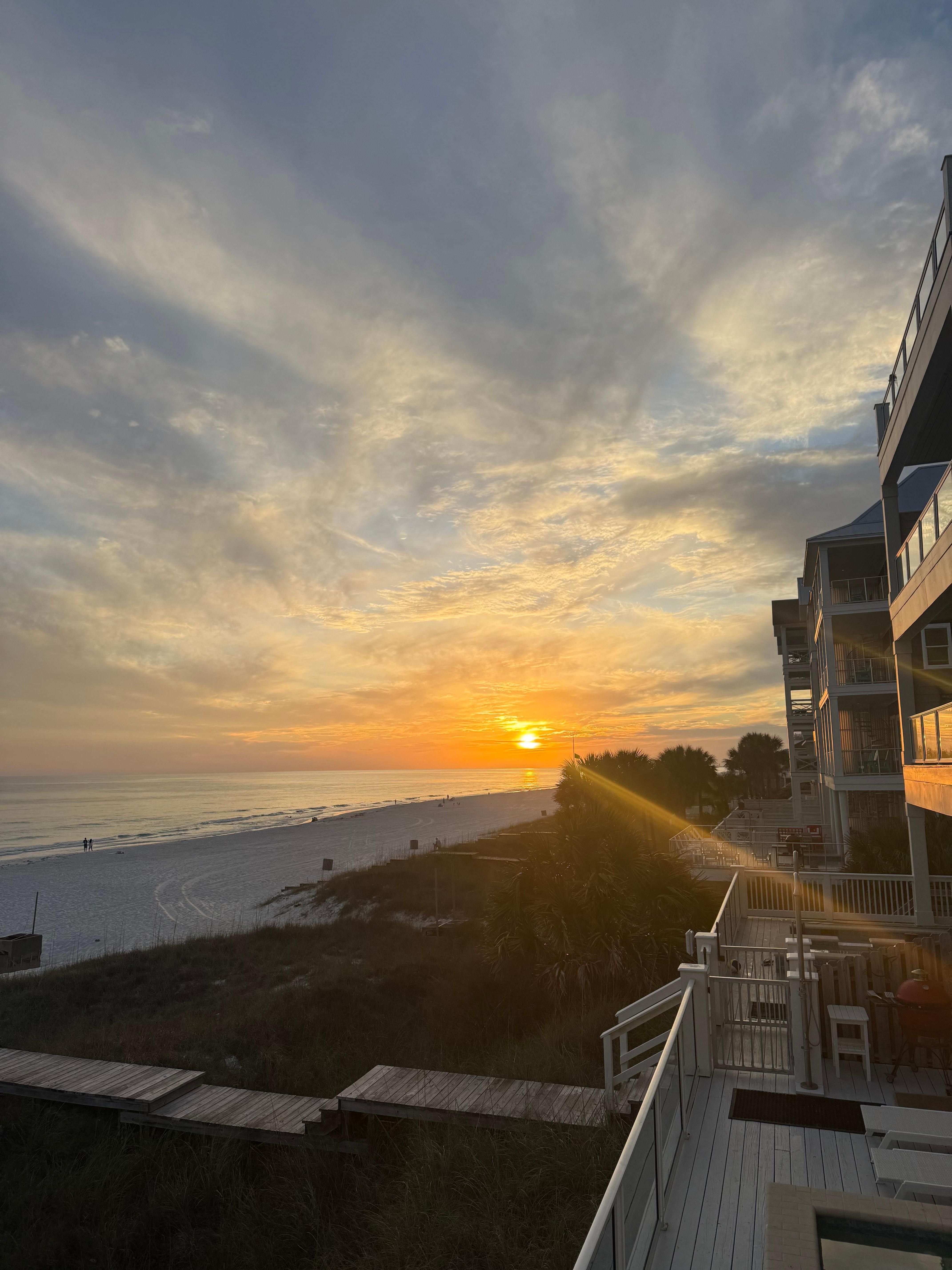 Sunset from a balcony 