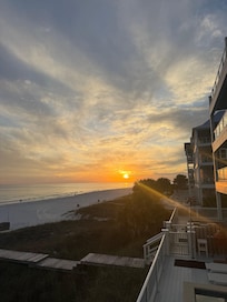 Sunset from a balcony