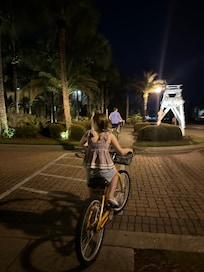 Bike riding around at night in Seacrest