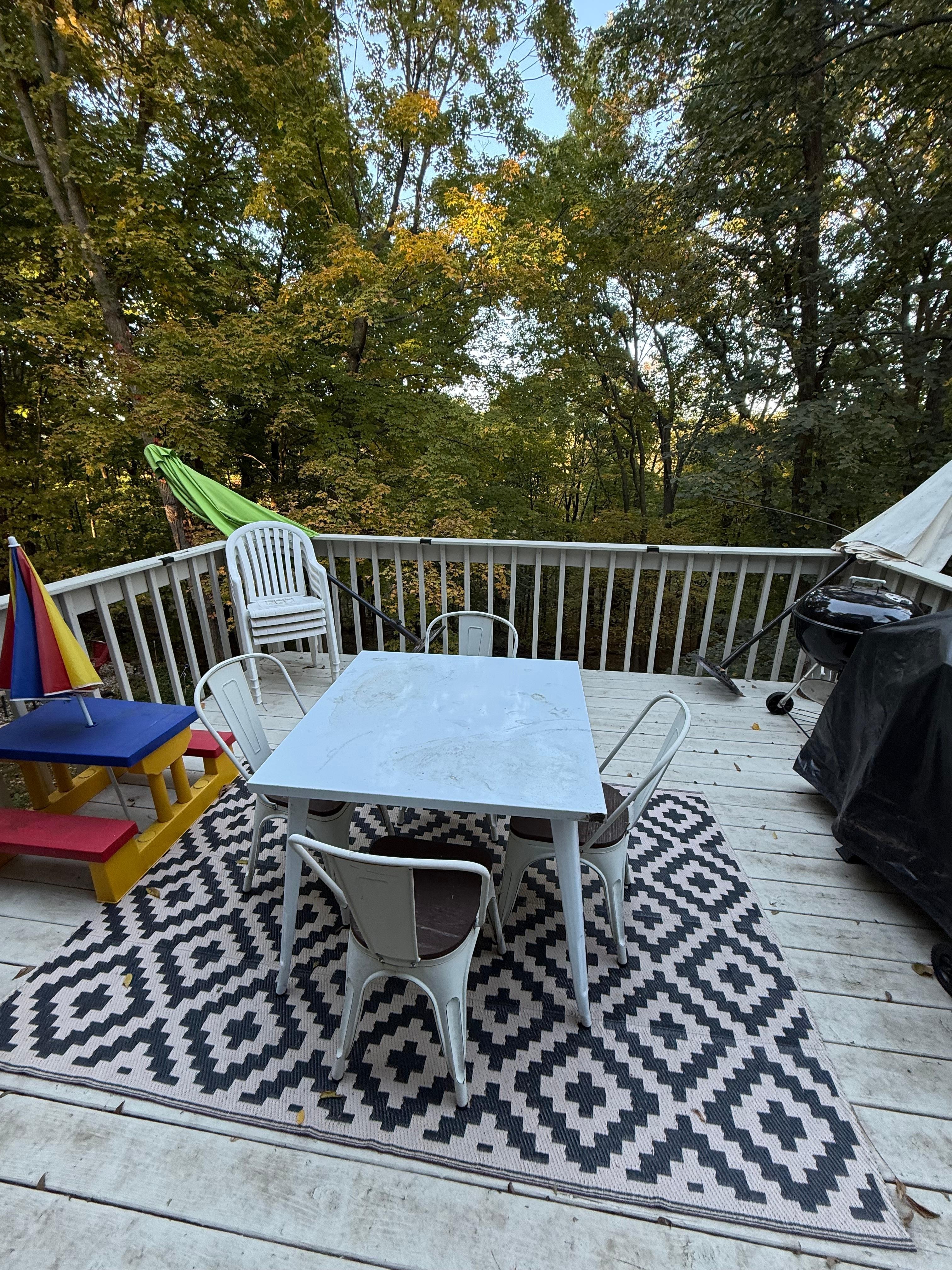 Looking at the back deck from inside