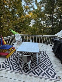Looking at the back deck from inside