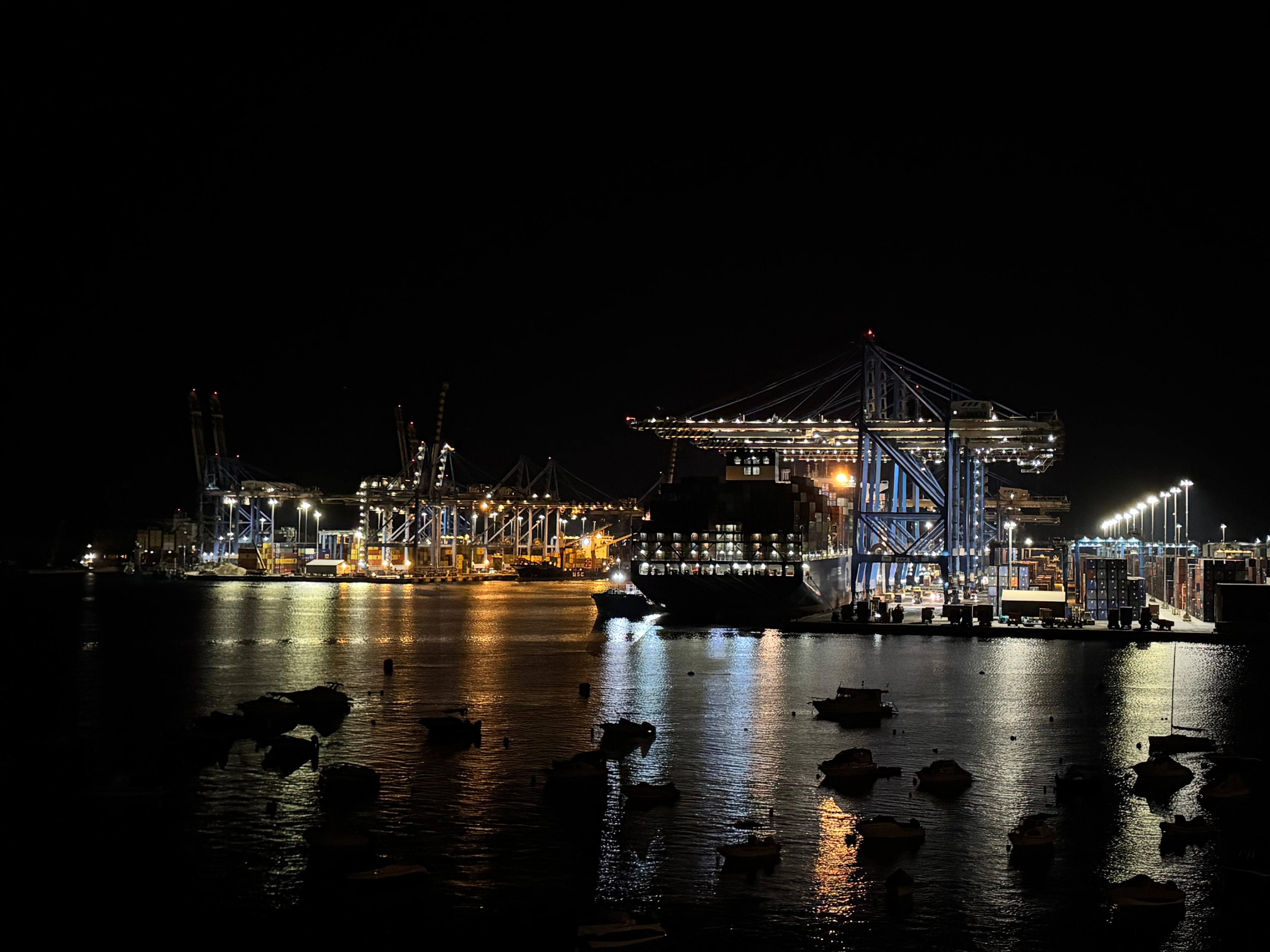 Malta Freeport by night