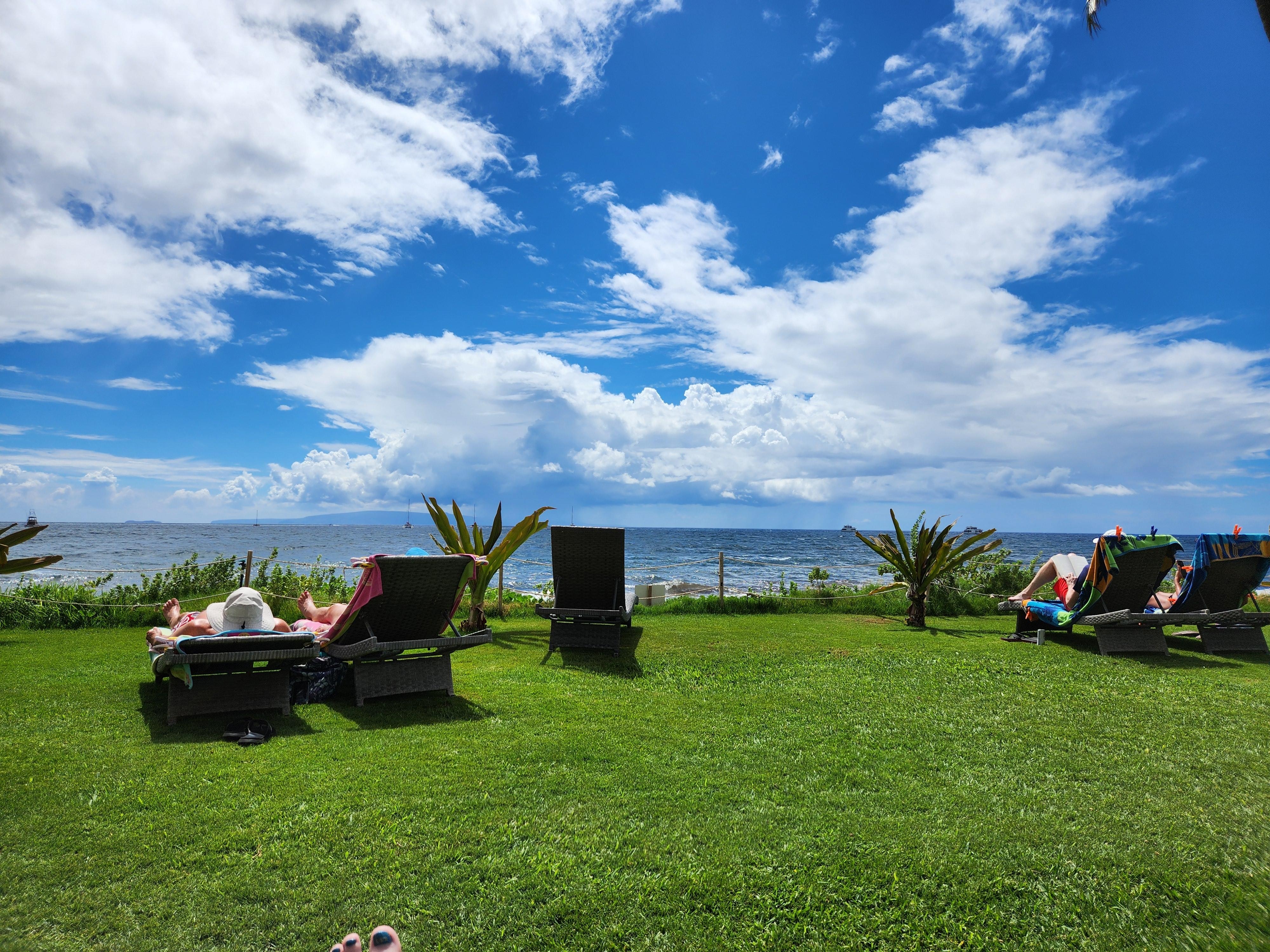 Just a few of the lounges that face the ocean