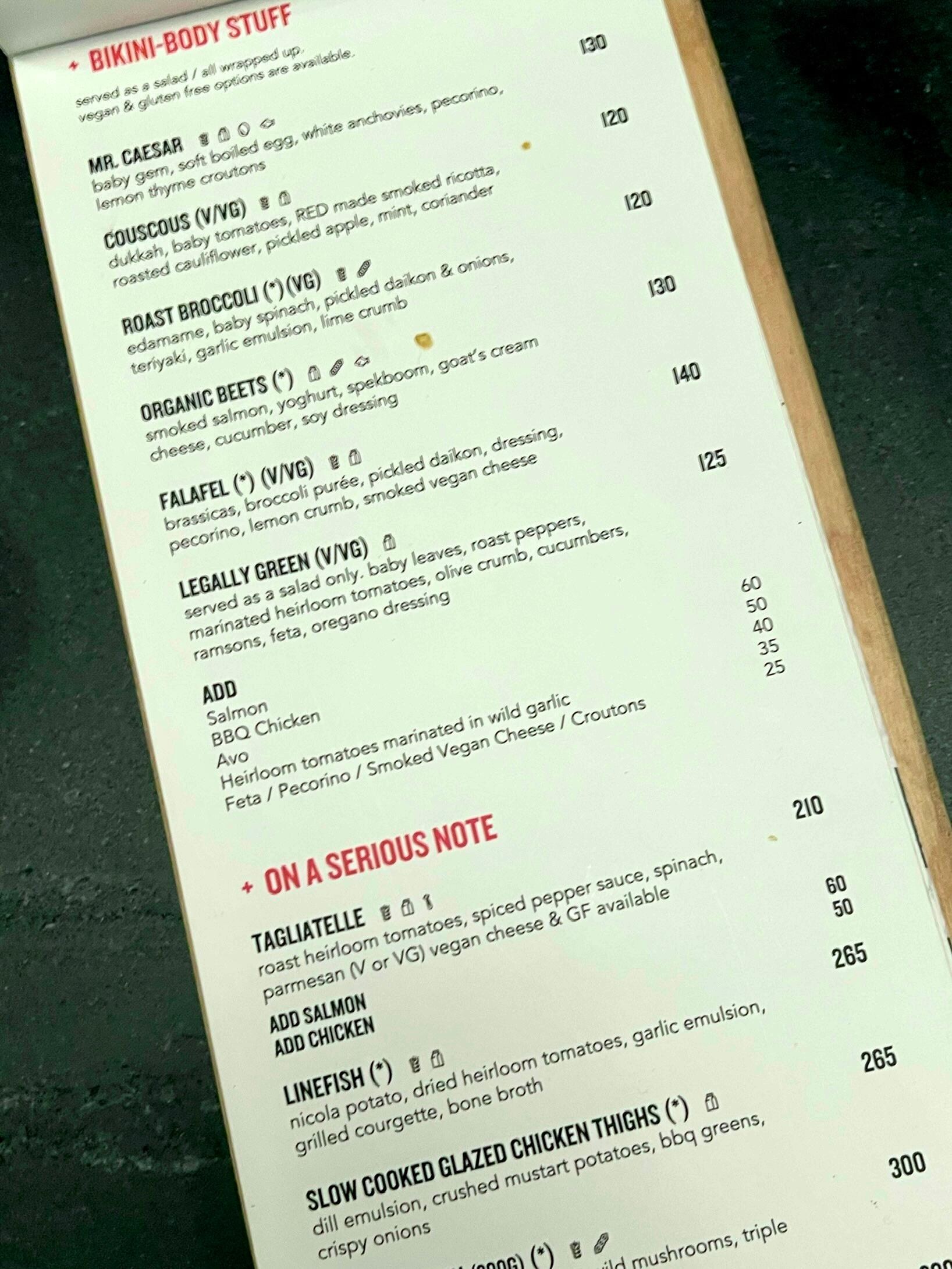 Restaurant menu. 