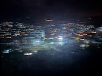 Night view from our hotel window