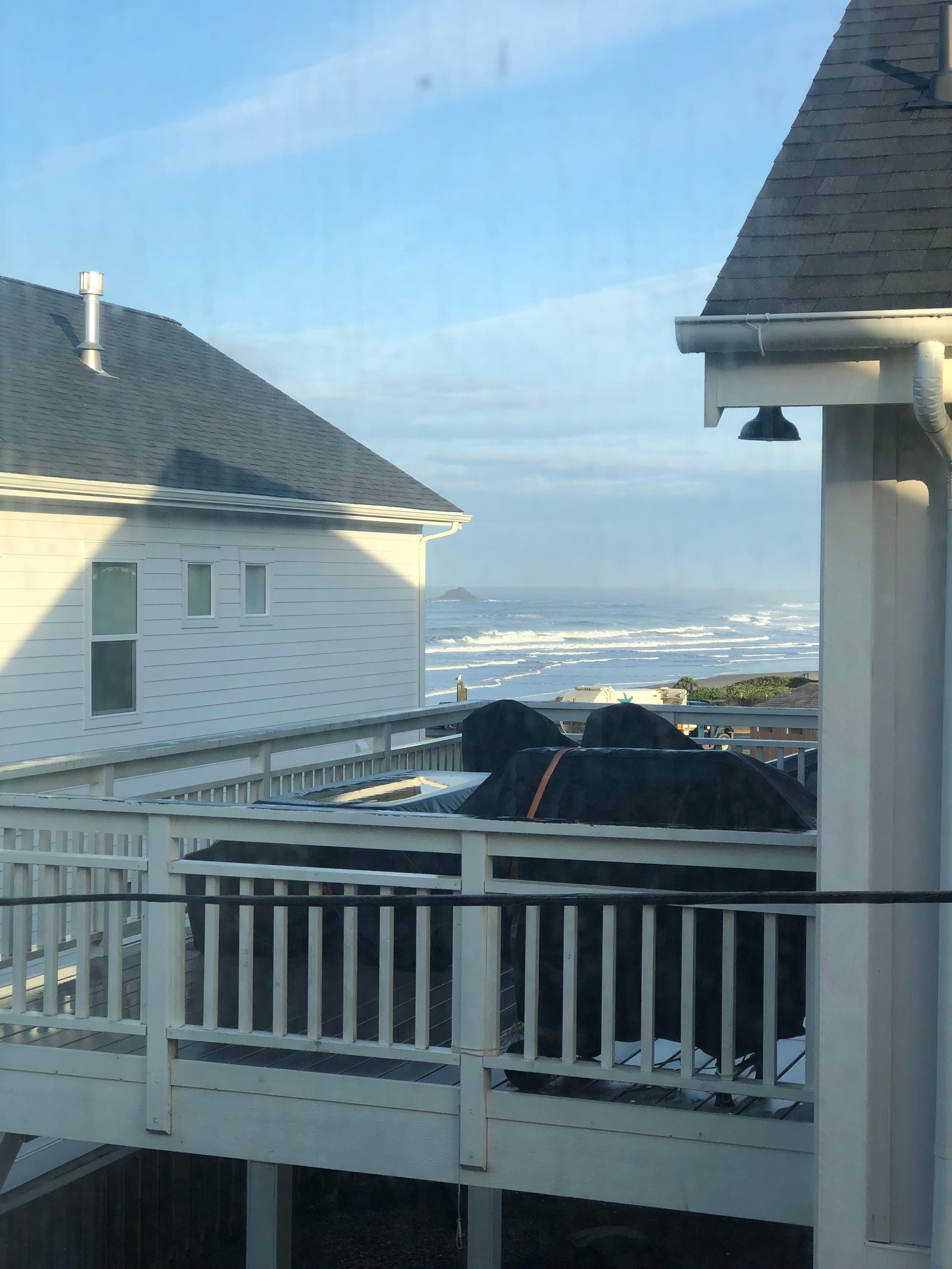 Looking out the upstairs window