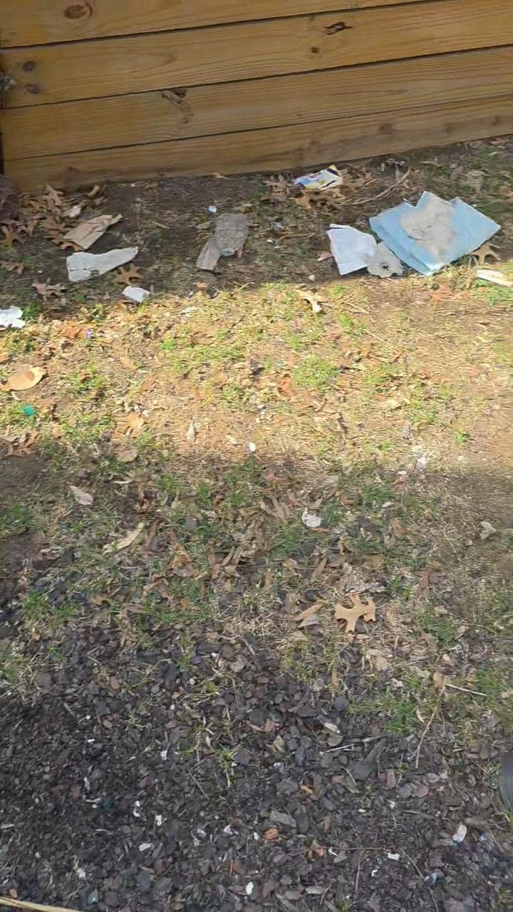 Trash in the Yard.  Wish I could upload a video for the real effect.