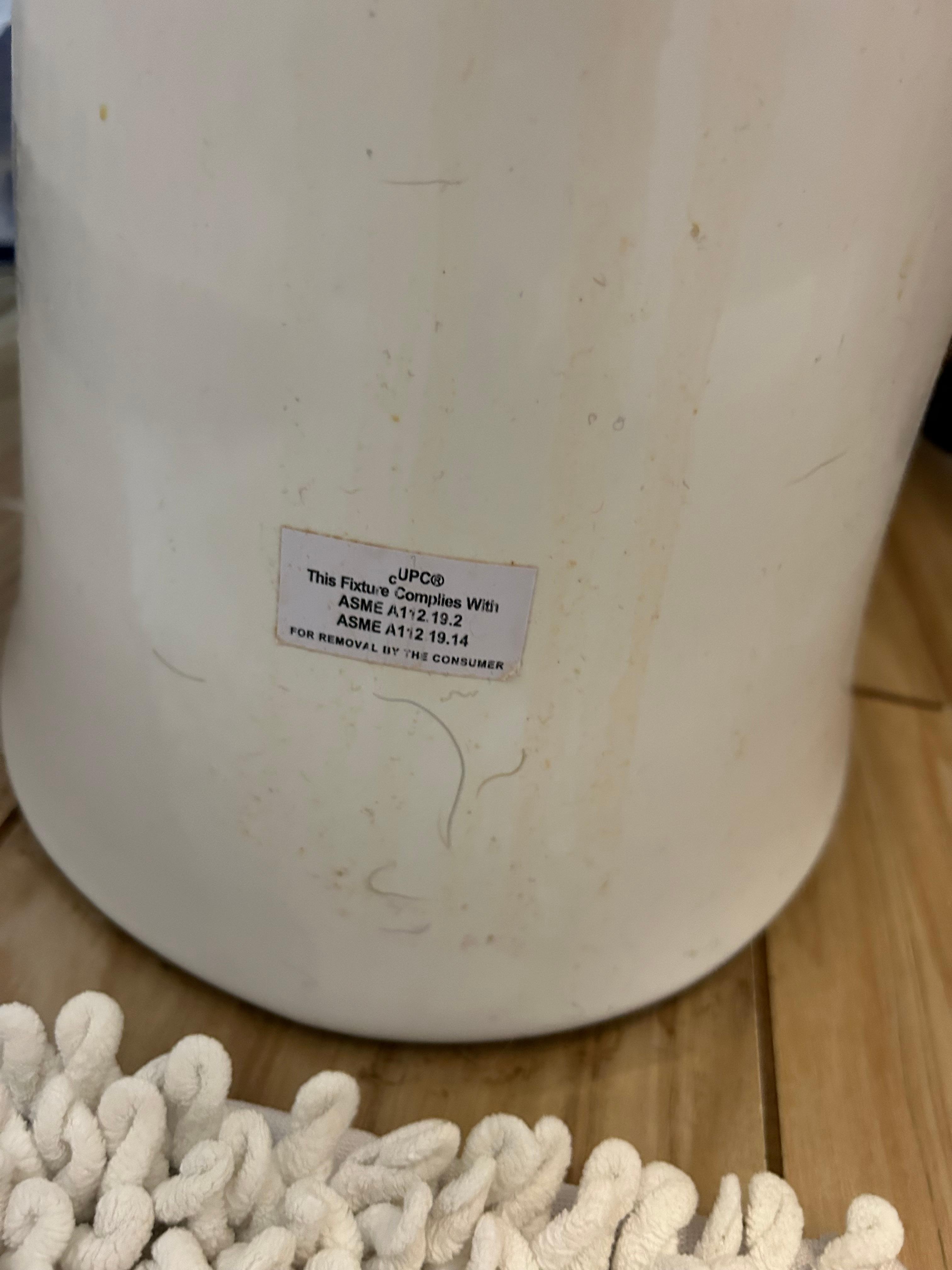 There was urine down the front of the toilet.  Clearly the bathroom had not been cleaned. 