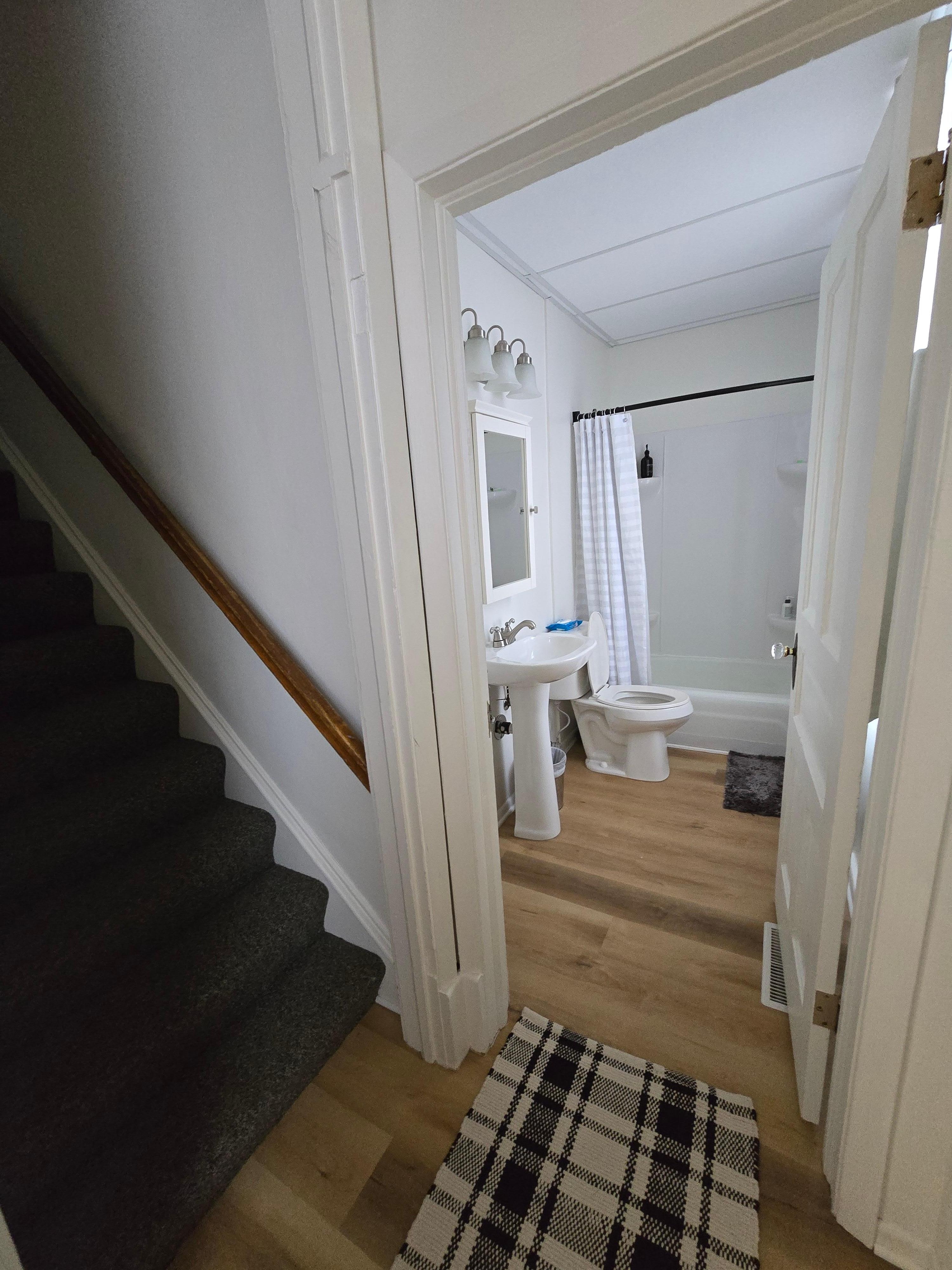 Kitchen view of thr bathroom