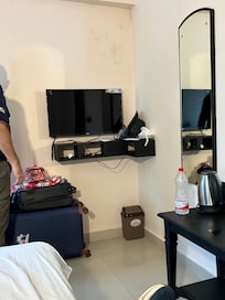 The TV was so small and in a corner from the bed. It did not work