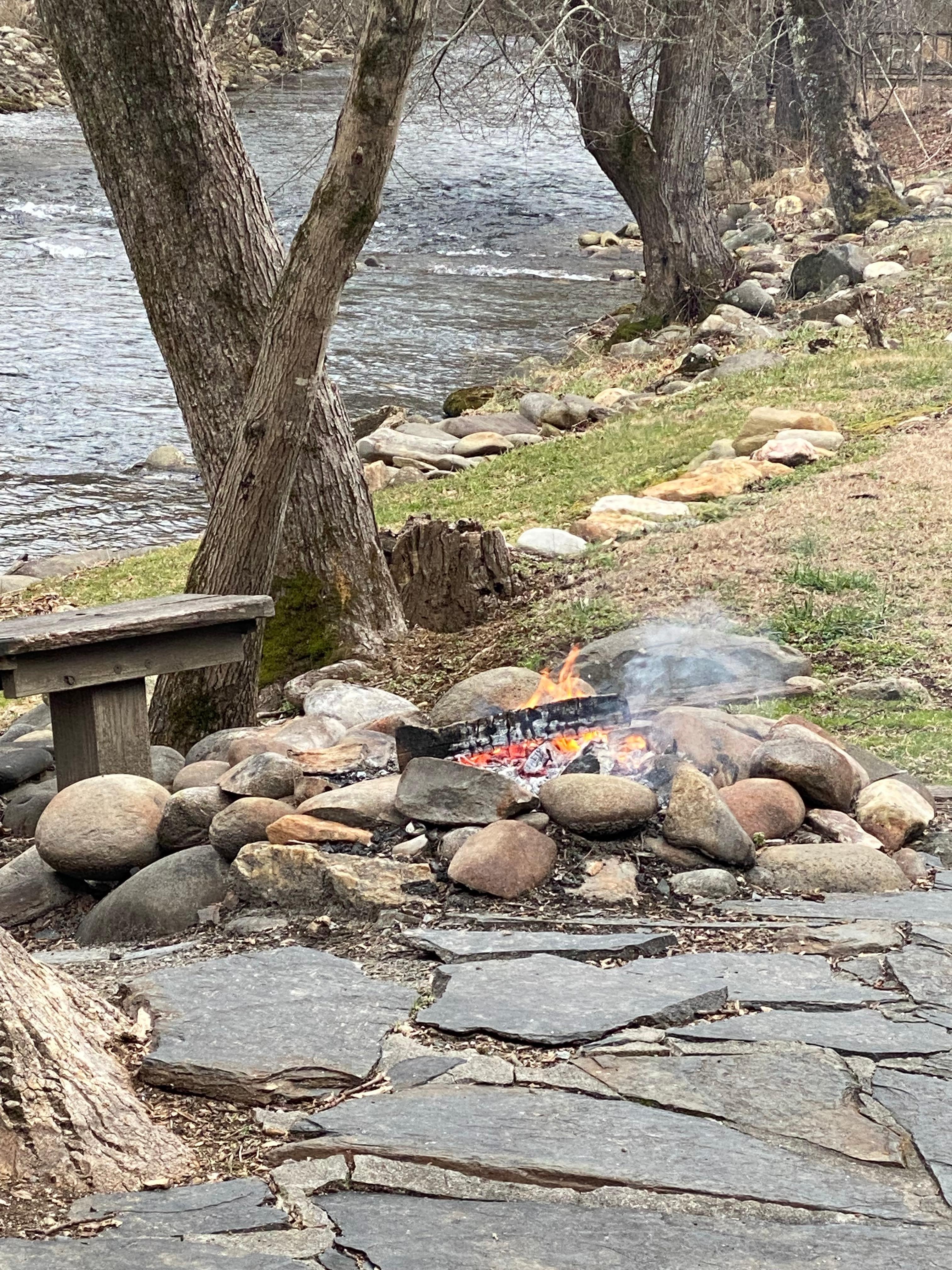 Enjoying the fire pit
