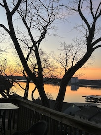 Beautiful sunrise from deck.