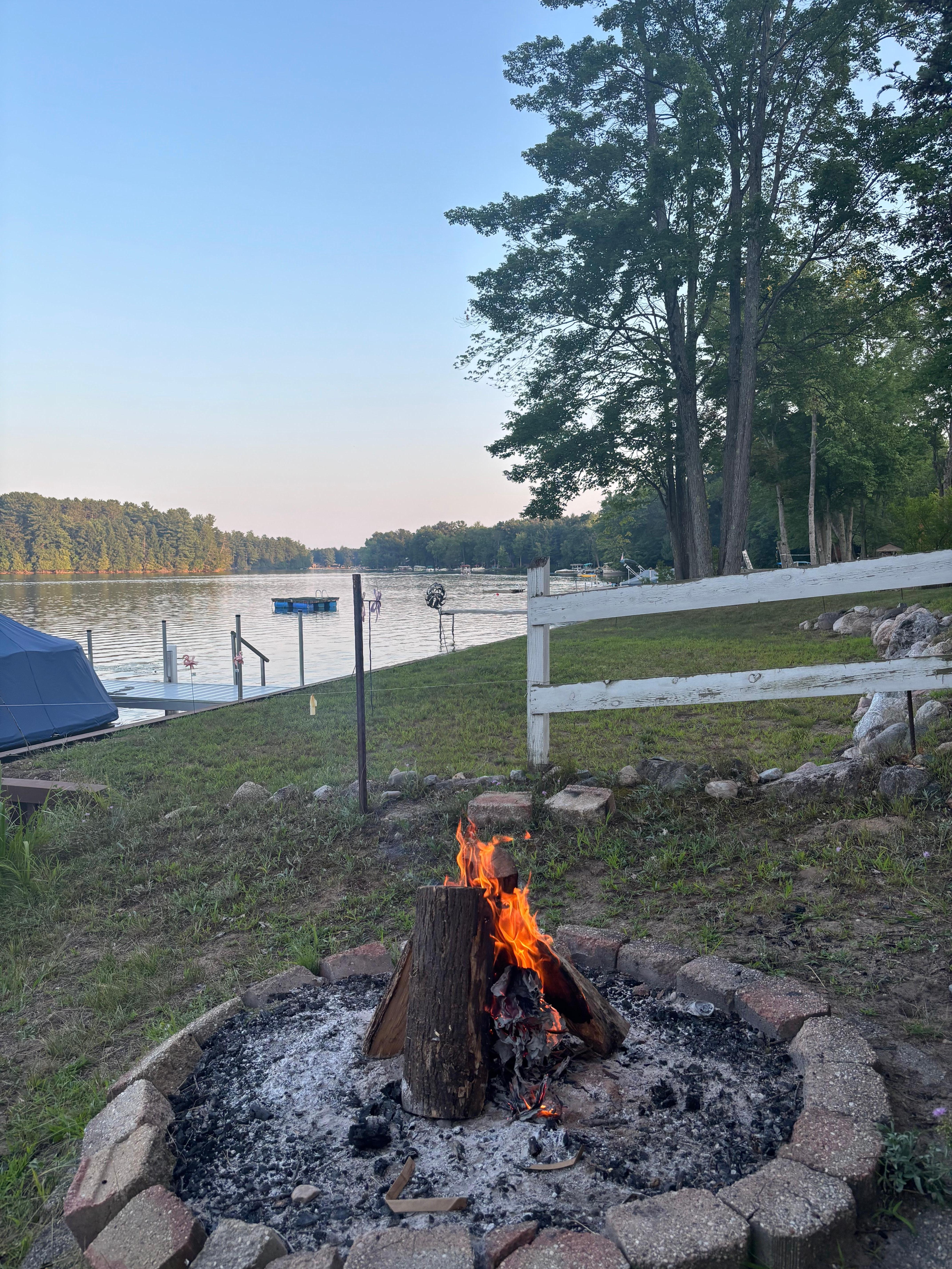 Fire pit with lakeview