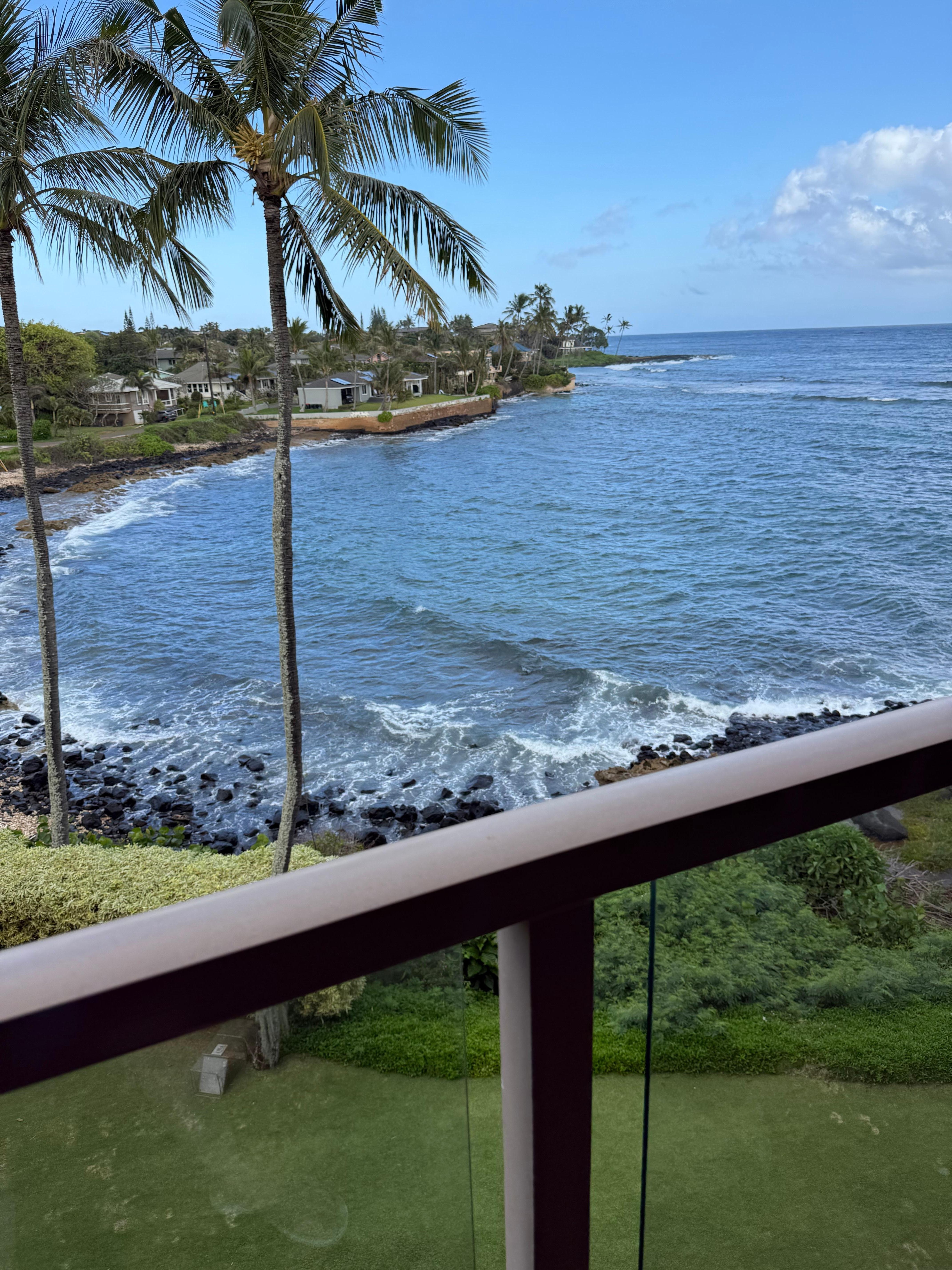 Gorgeous view. Loved listening to the waves. 