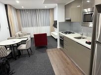 Living room and kitchen