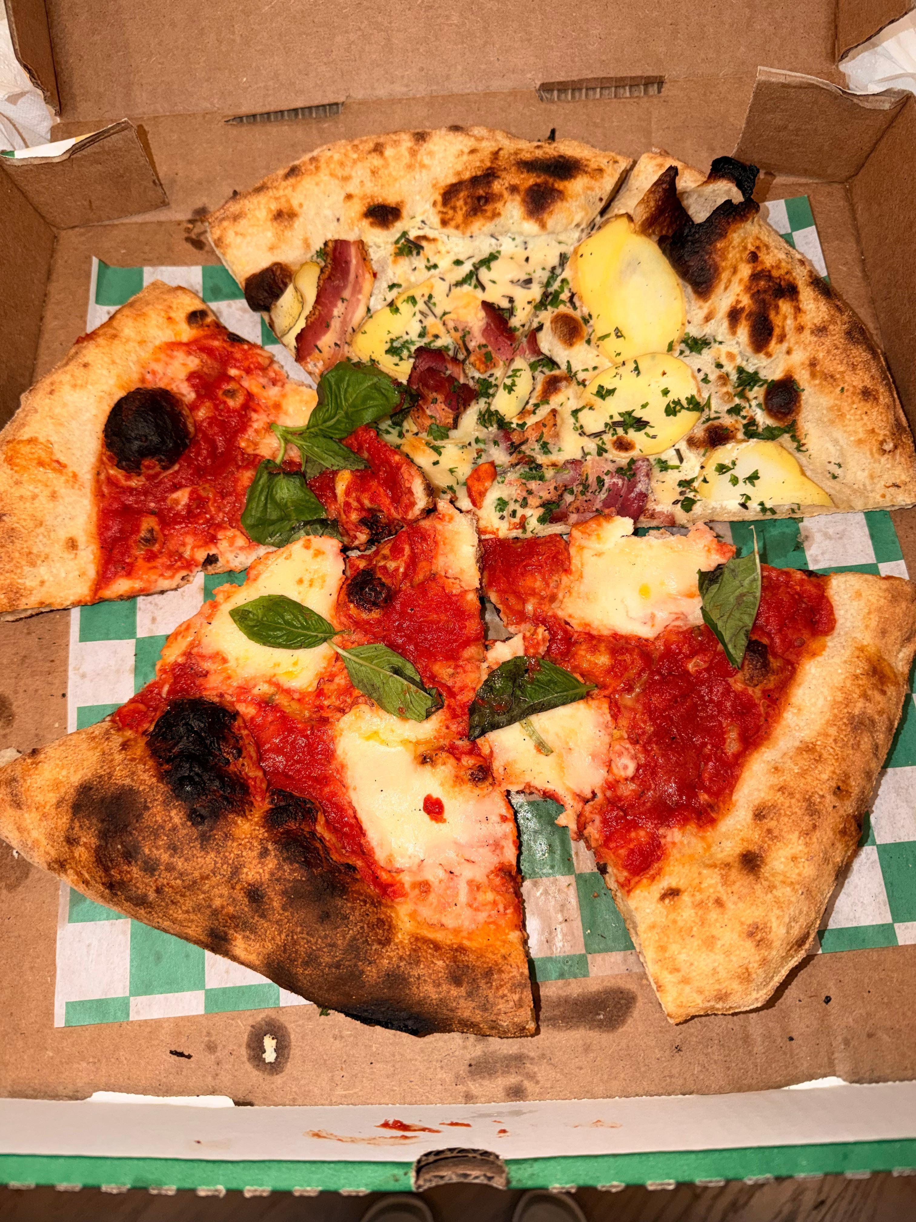 Pizza downstairs from the condo! 