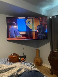 Large TV in bedroom for optimal viewing pleasure