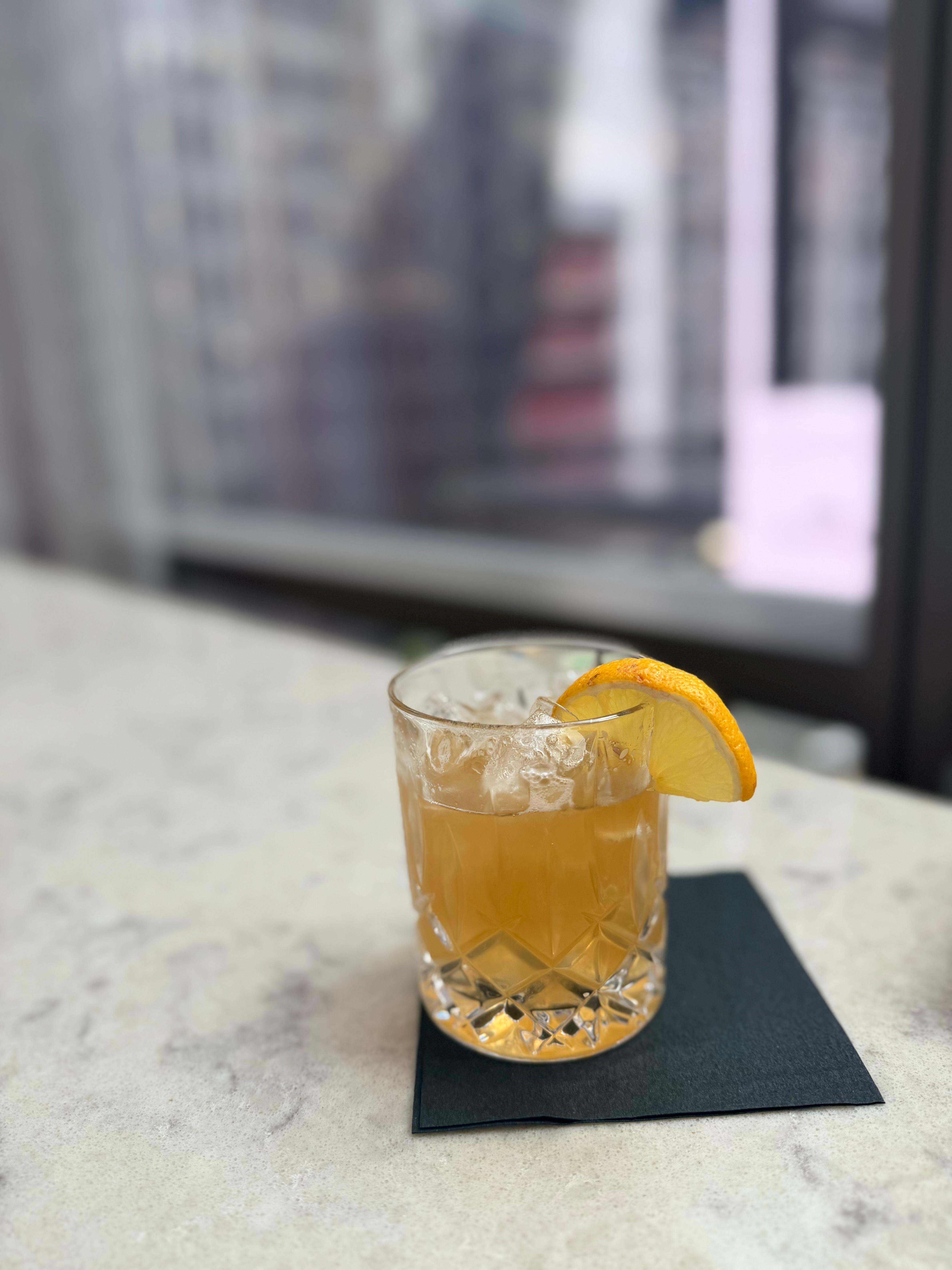 Drink and view from the onsite restaurant 
