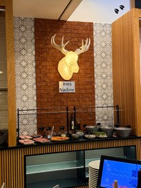 Breakfast buffet area