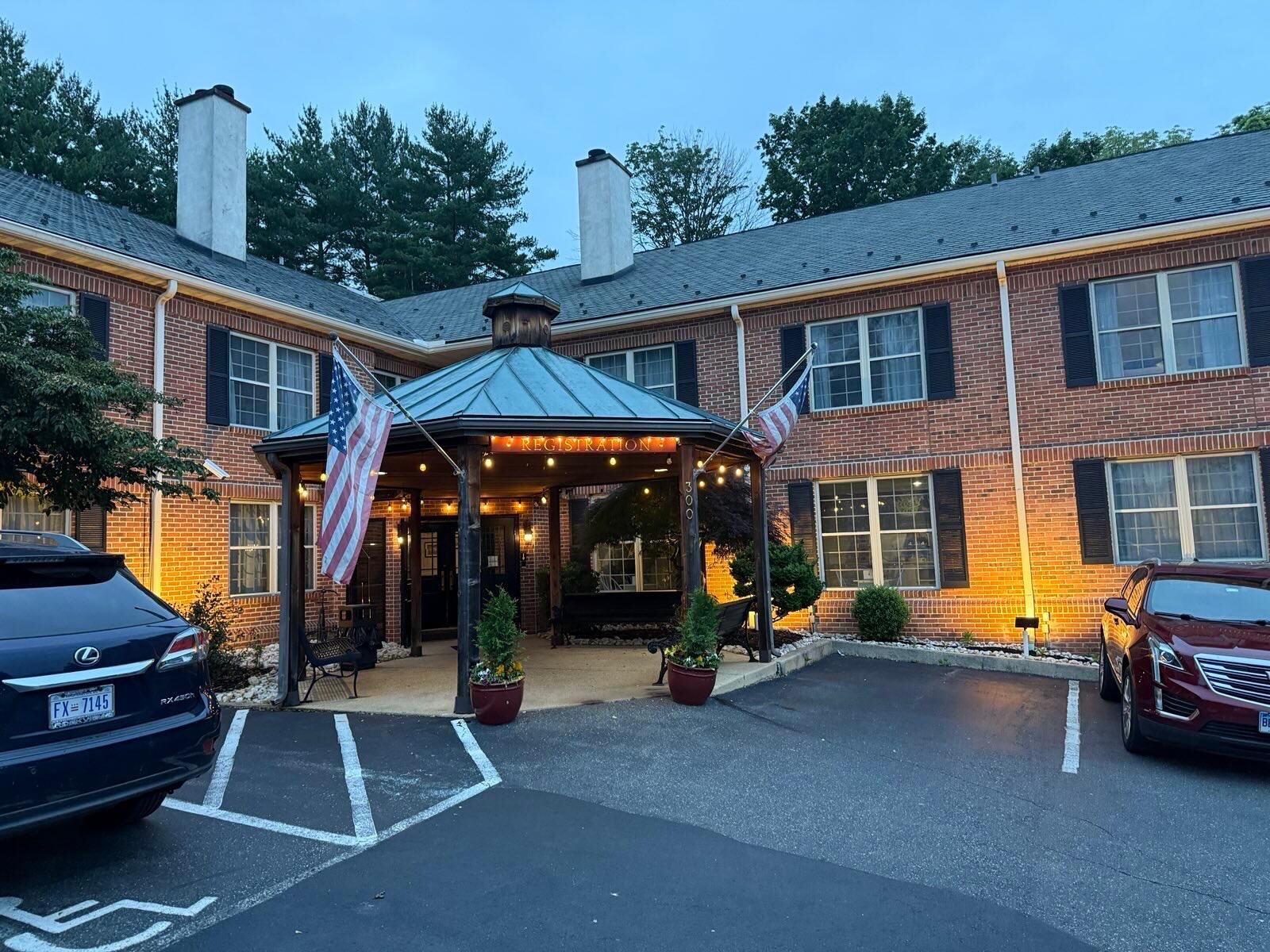 Entrance to the hotel.  