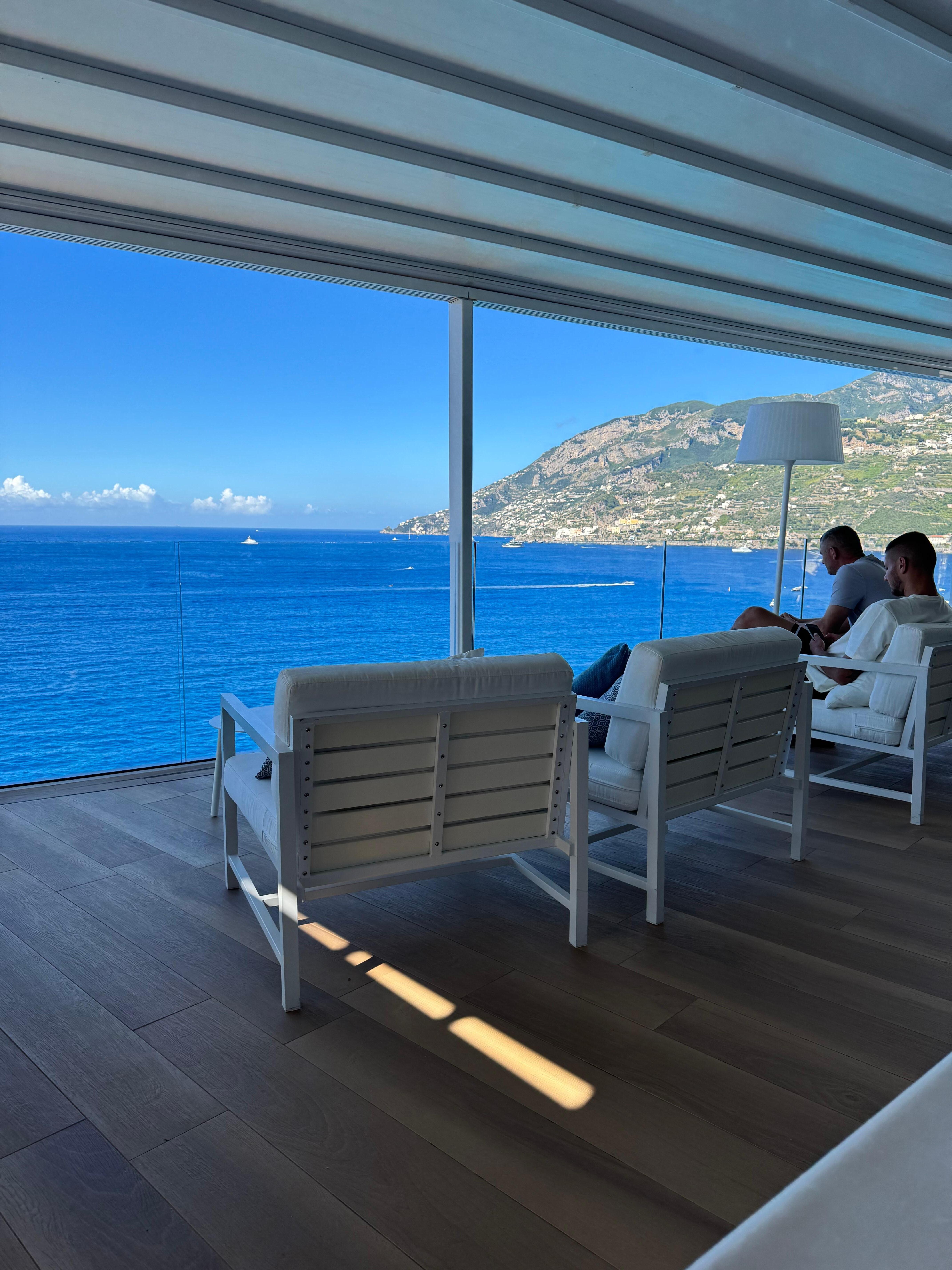 Restaurant on roof top at Hotel Due Torri