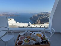 Breakfast with a view delivered to our suite.