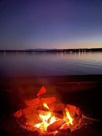 Fire pit right by the water