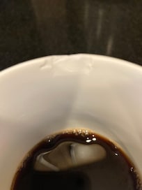 Most white plates and coffee cups chipped