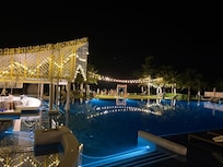 Evening view, pool and cocktail bar