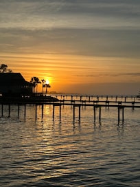 A view of the sunset from the dock.