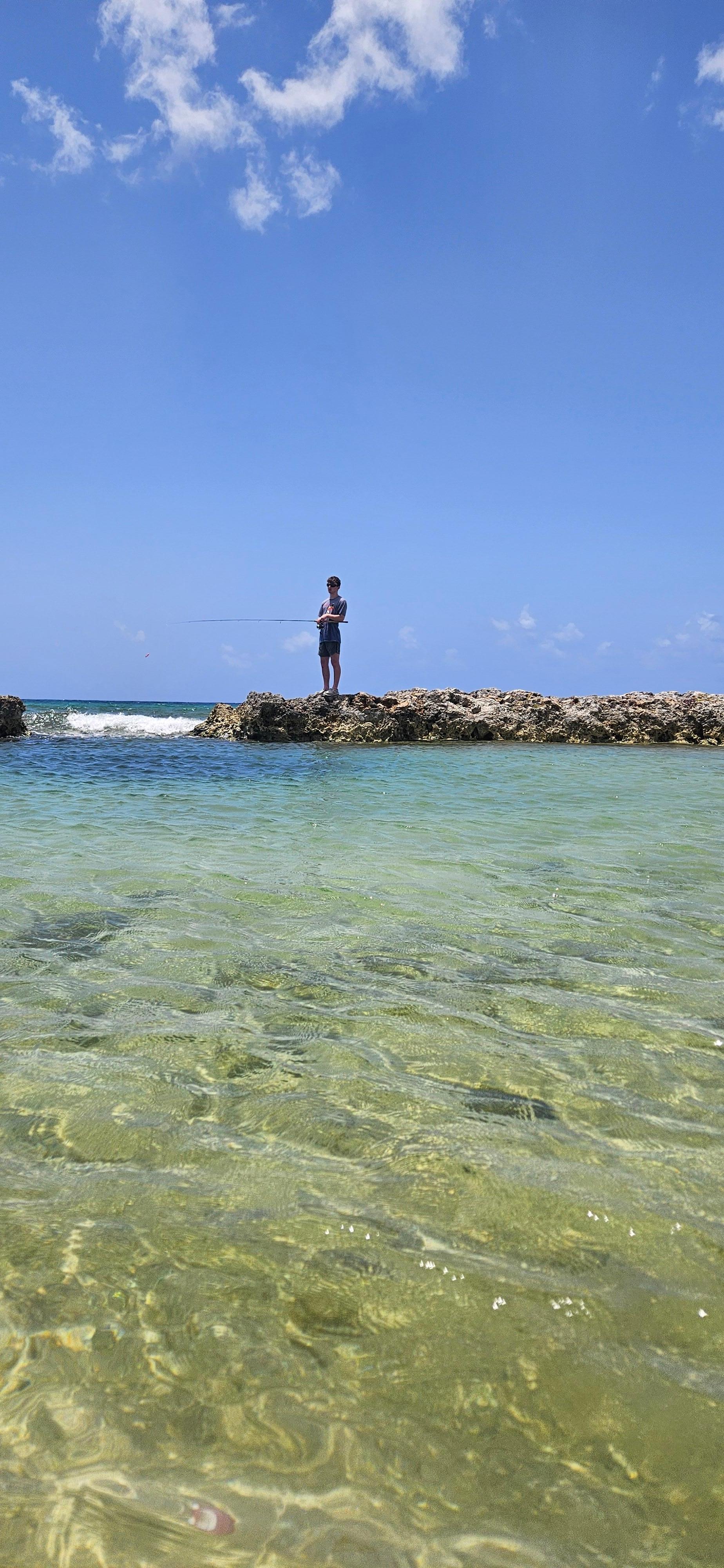Fishing off the rocks