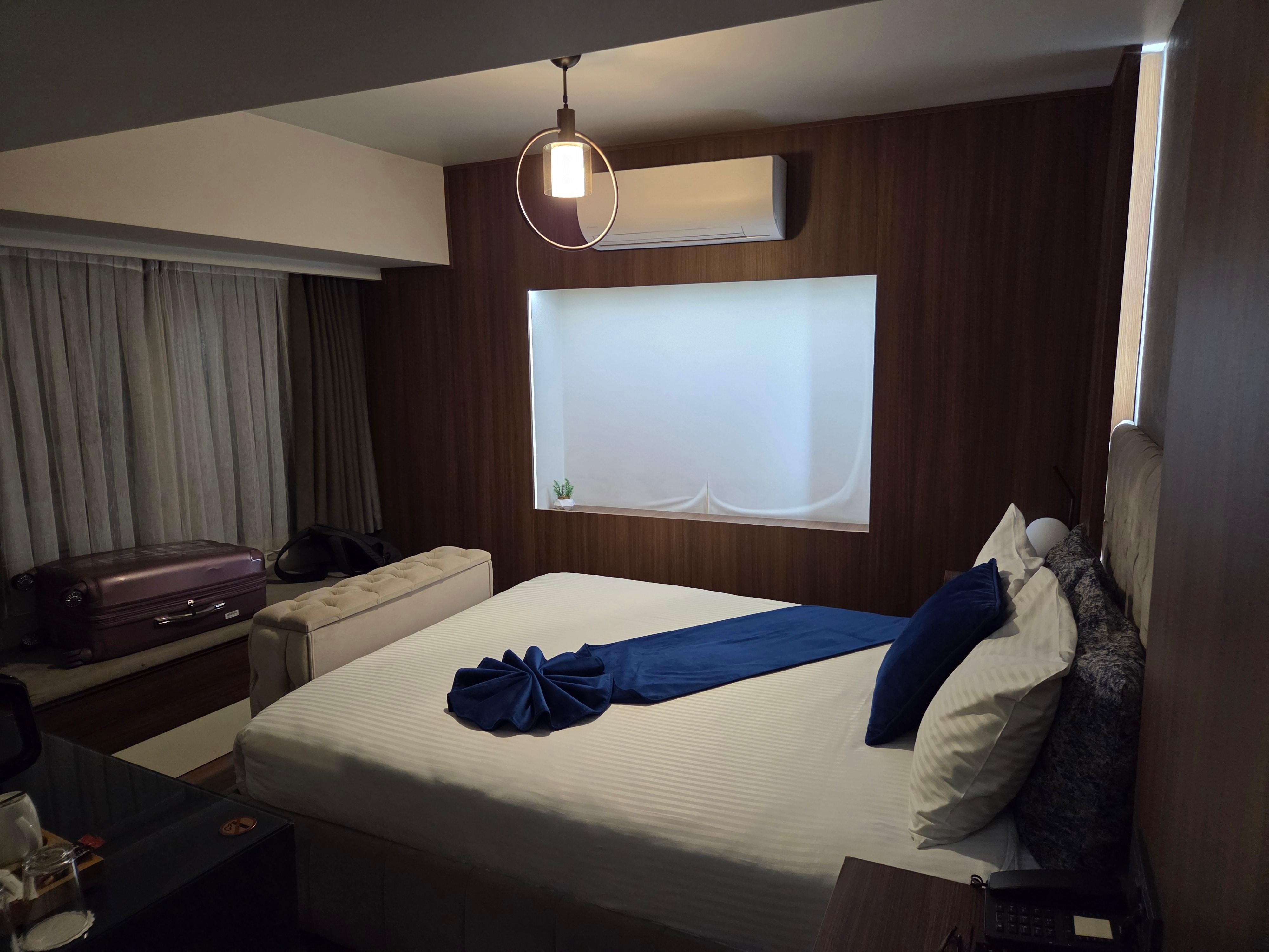 Hotel room (luggage is my own)