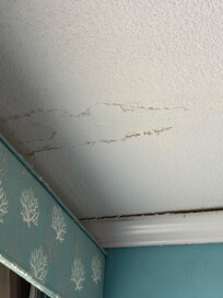 Water damage on the ceiling