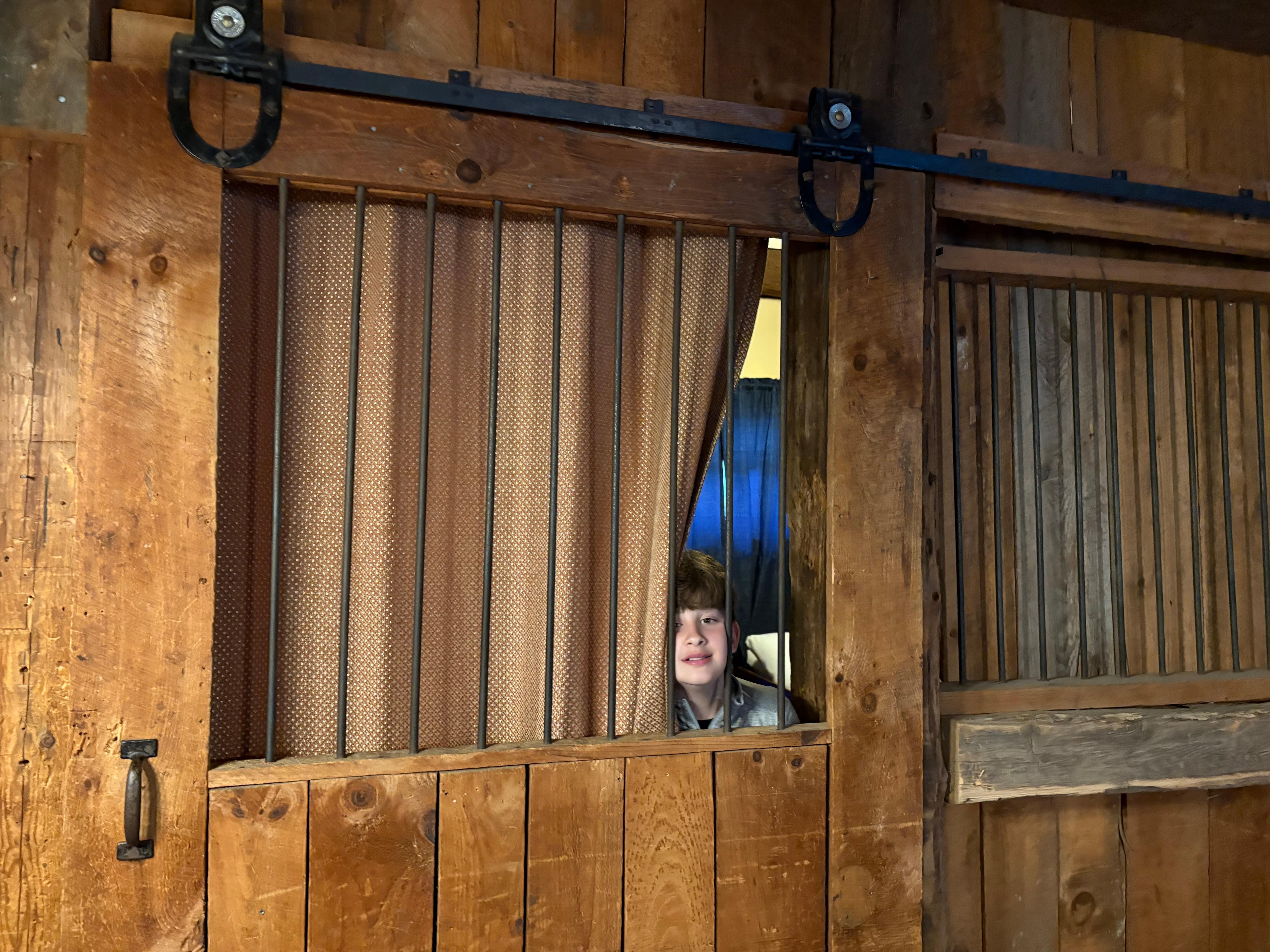 Peeking out of one room to another.