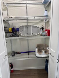Large closet with handy extras