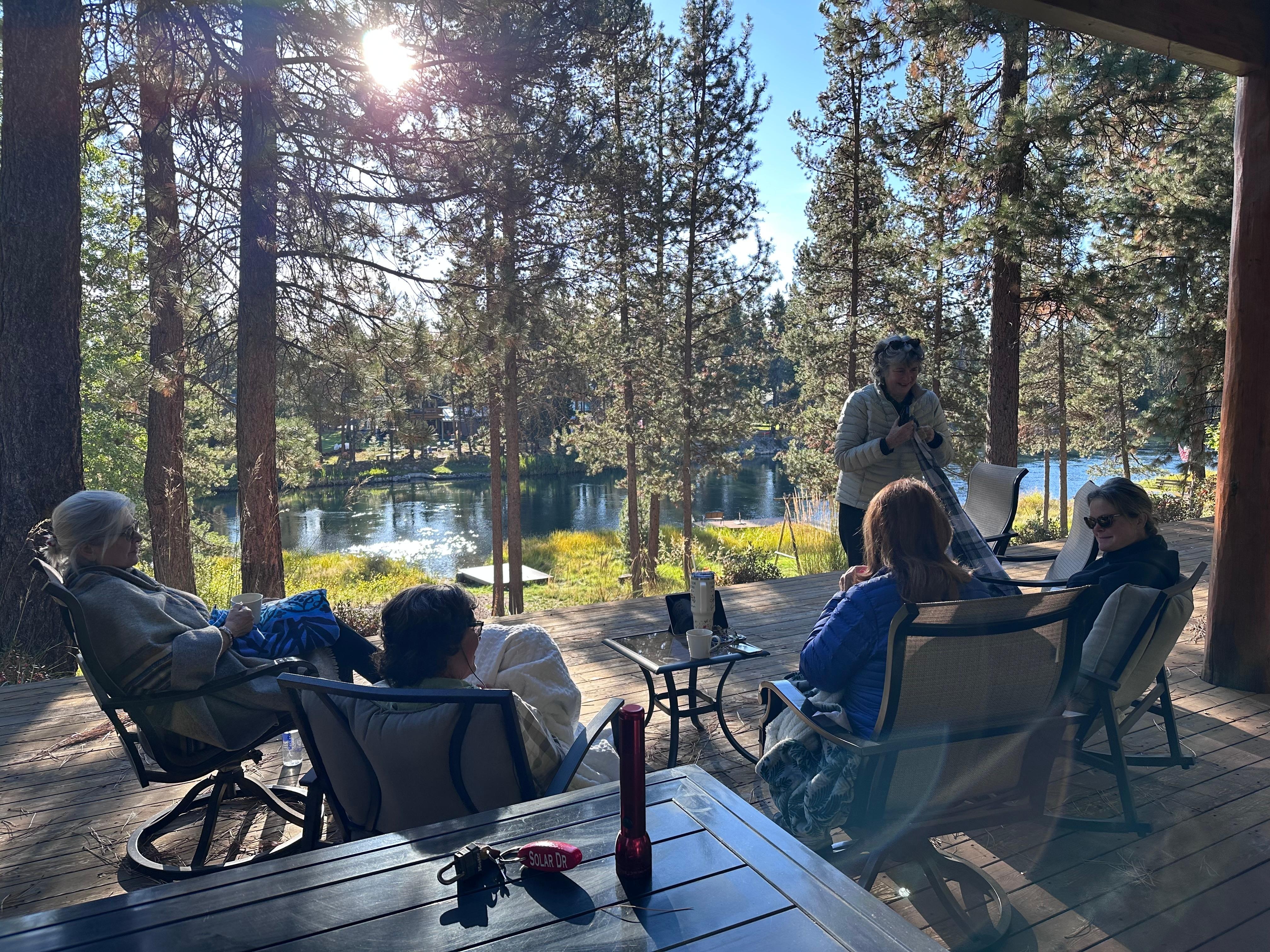 Coffee and sunrise on the deck