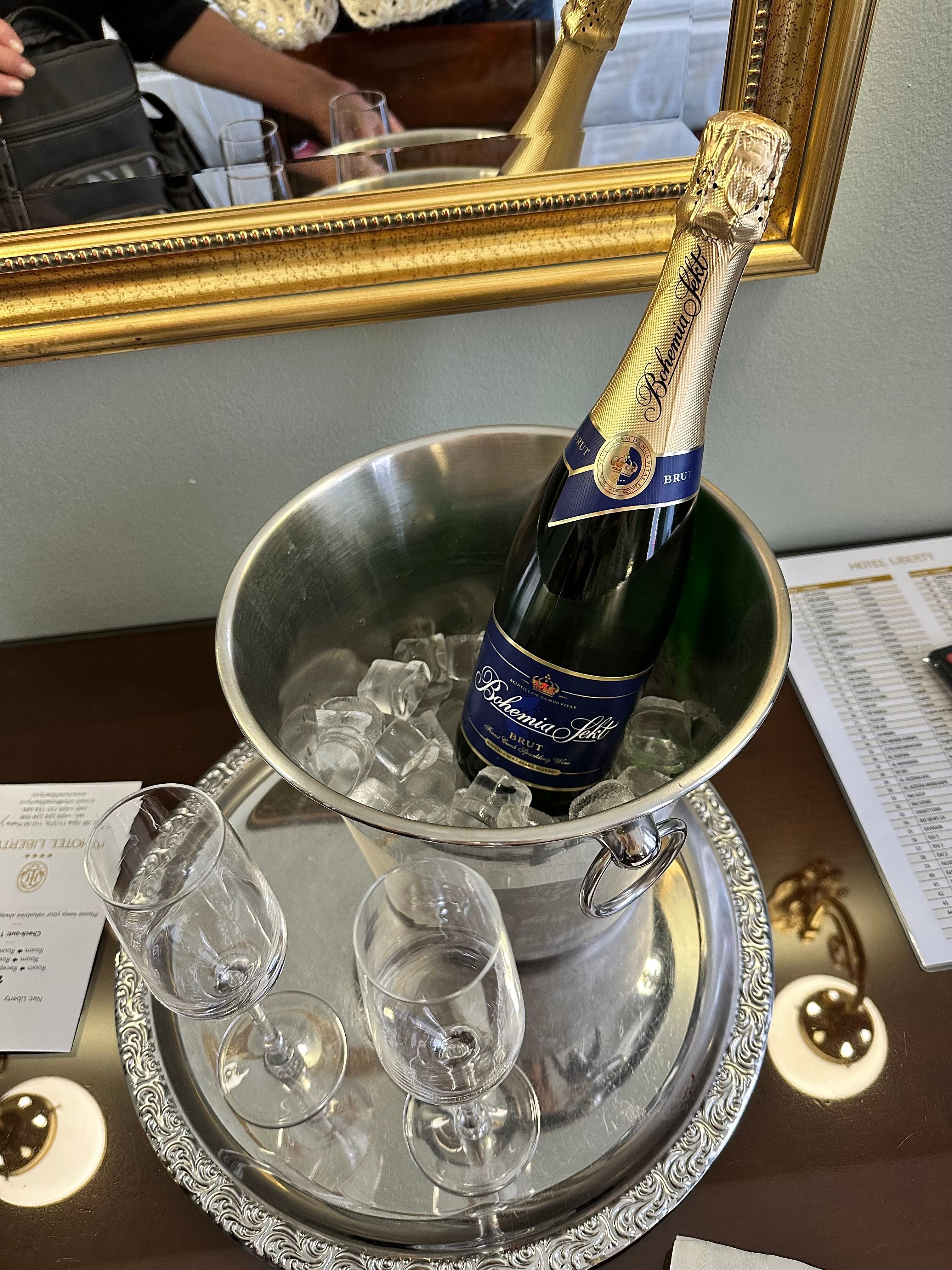 Complimentary champagne