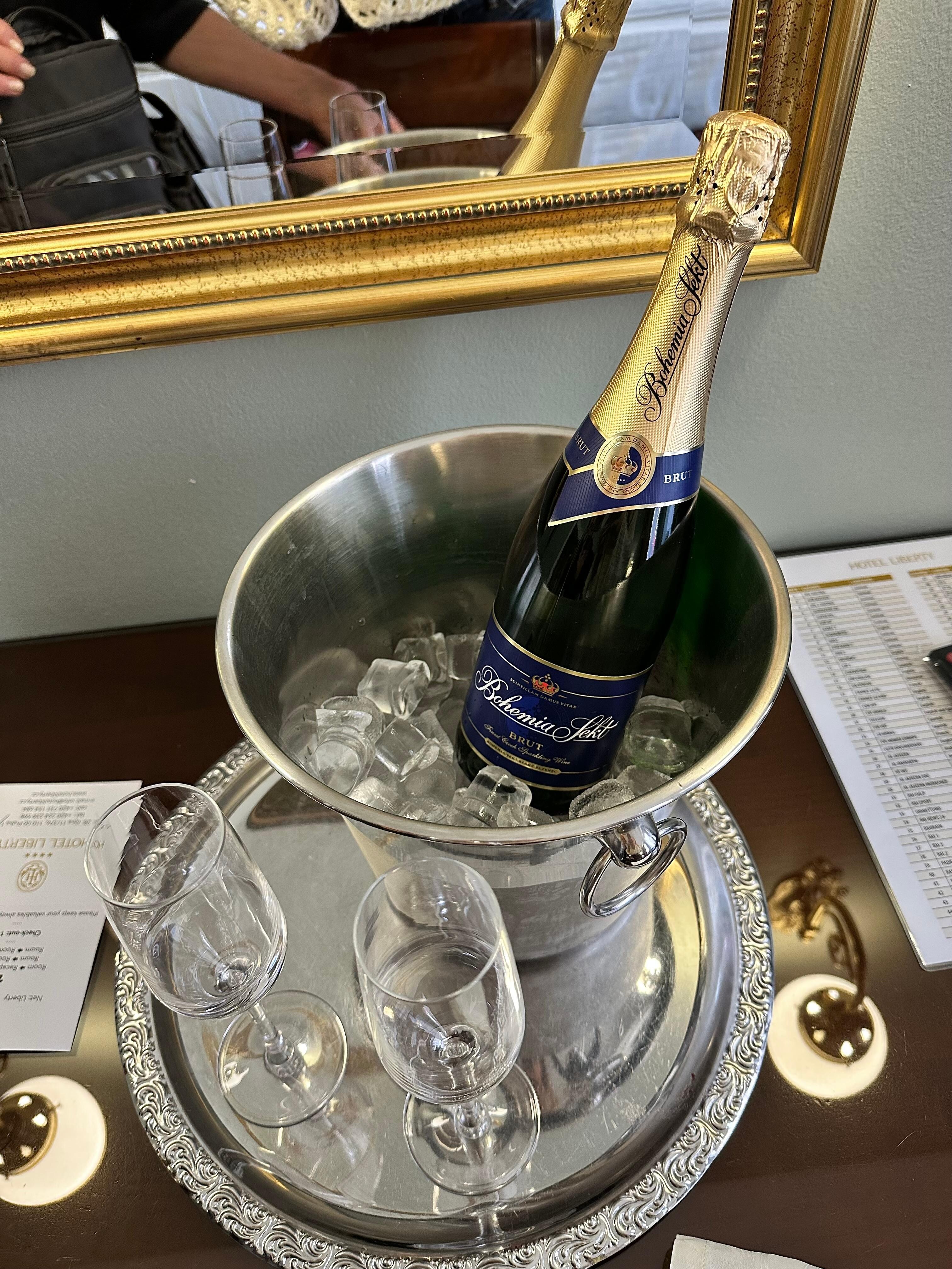 Complimentary champagne 