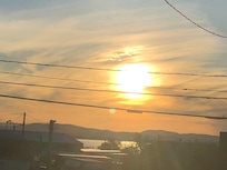 Sunset directly in front