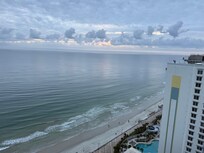 Partial view of beach from room