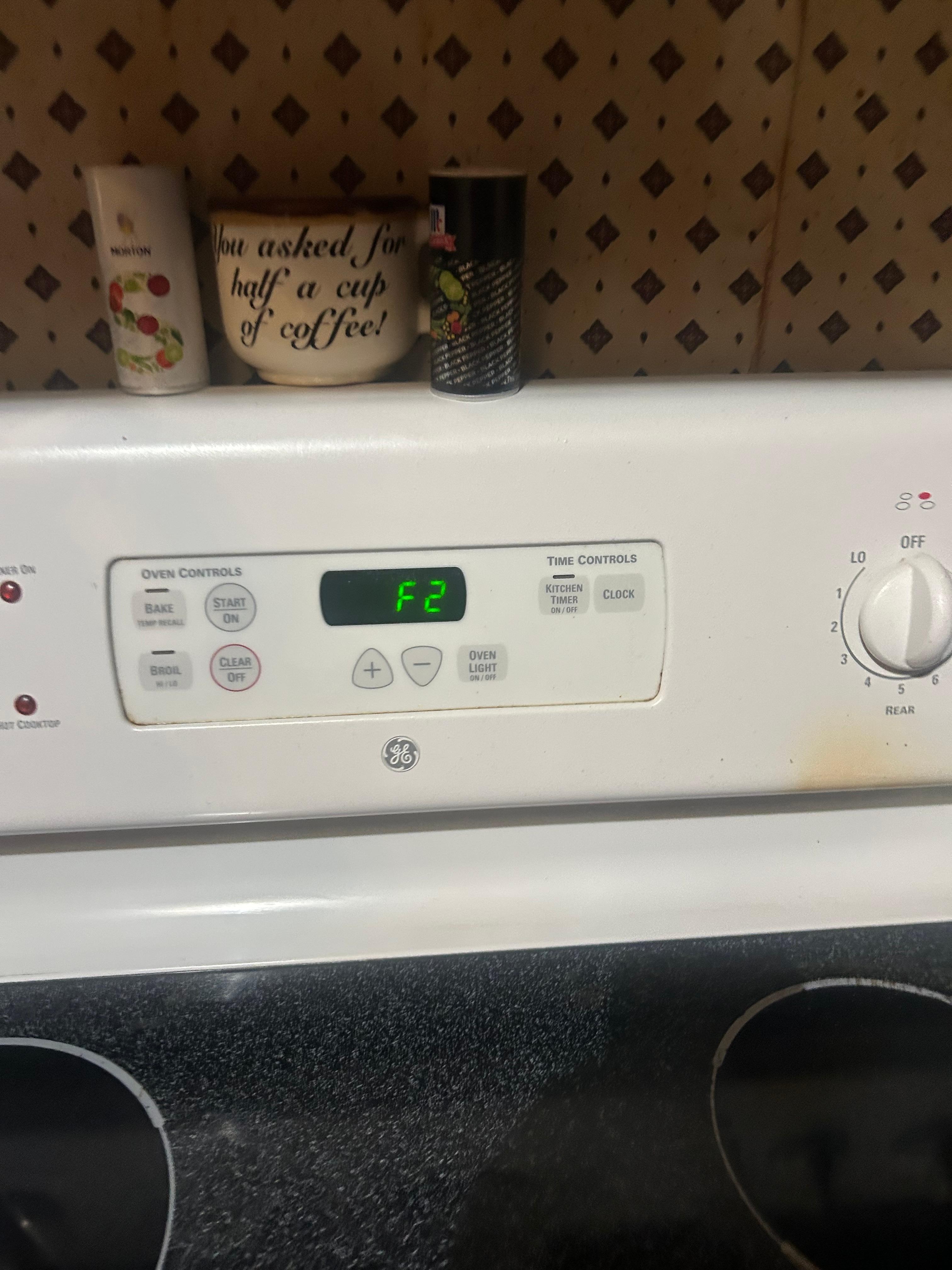 the oven flashing a code from it not working