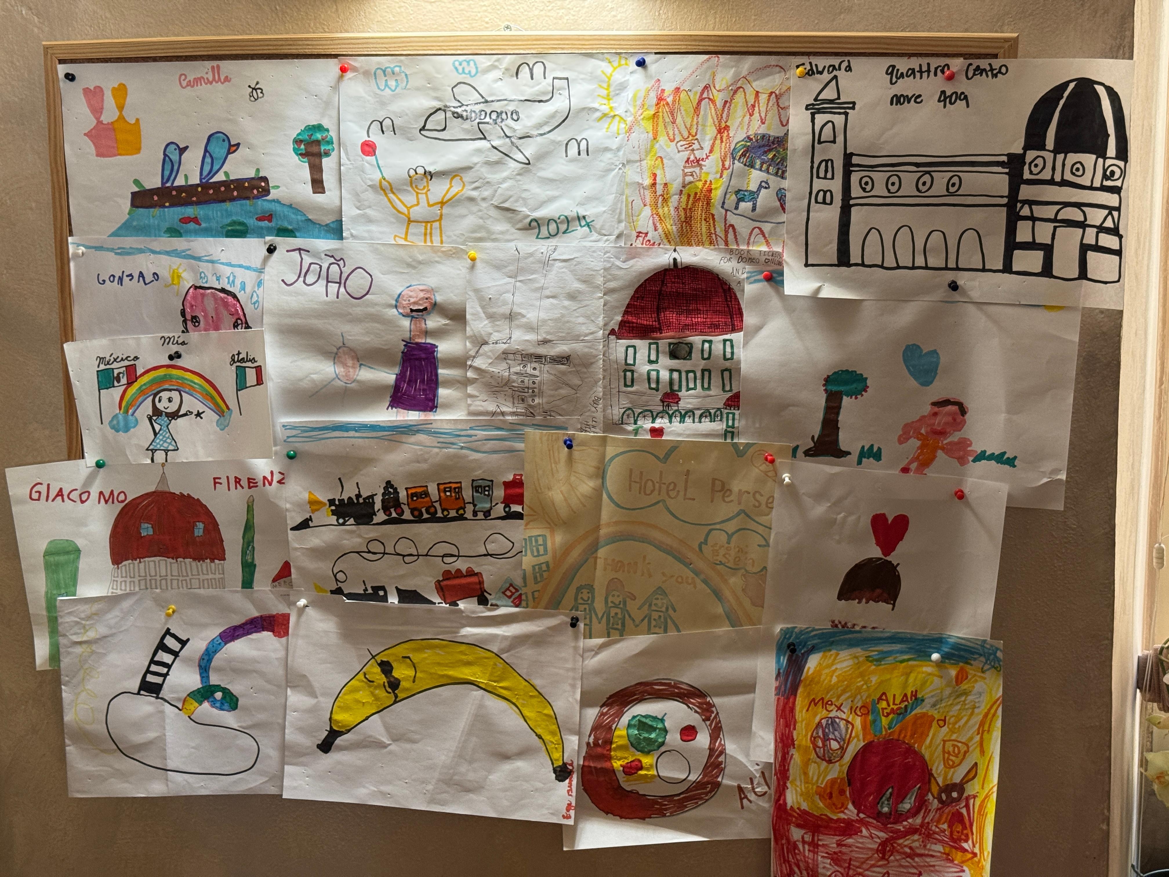 The picture wall by children